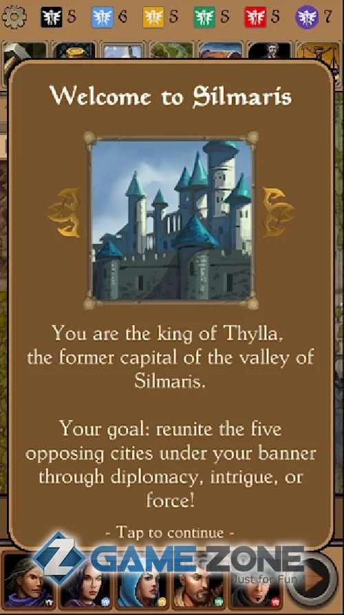 صورة من لعبة Silmaris - strategic boardgame and text adventures