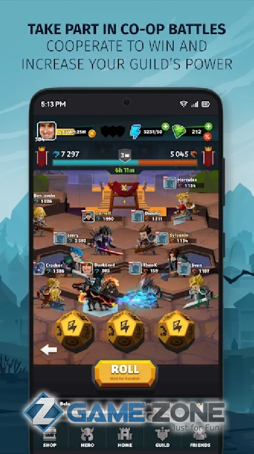 صورة من لعبة Slash & Roll Live Guild Raids