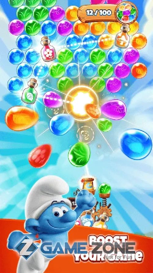 صورة من لعبة Smurfs Bubble Story [Много денег]