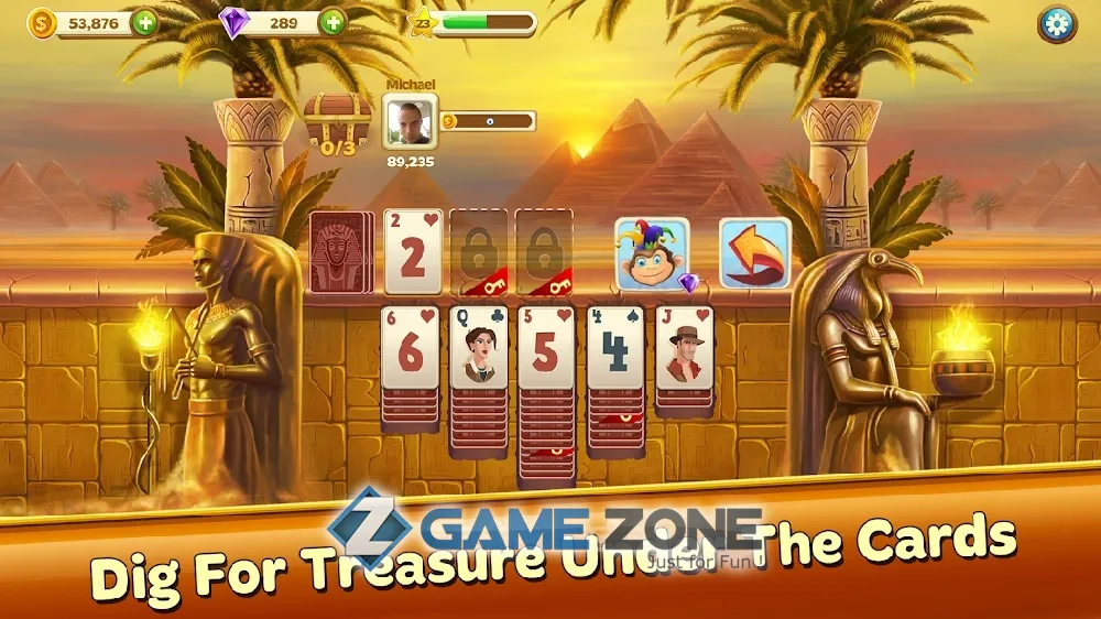 صورة من لعبة Solitaire Treasure Hunt