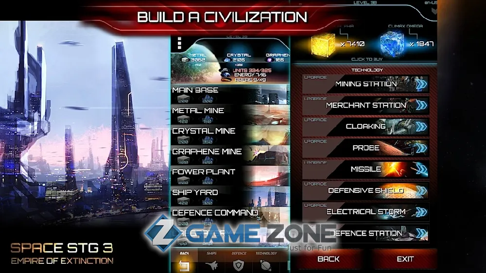 صورة من لعبة Space STG 3 - Galactic Strategy