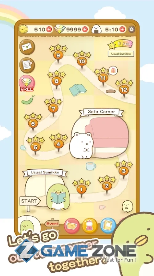 صورة من لعبة Sumikko gurashi-Puzzling Ways [Много денег]