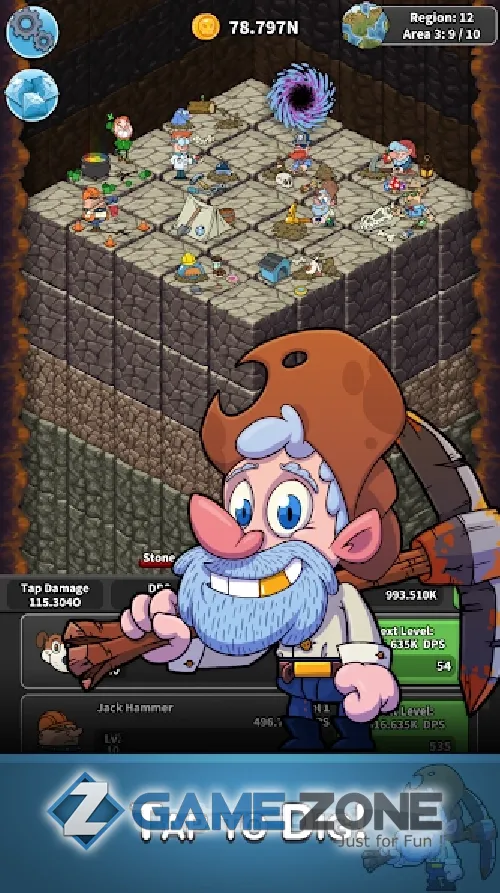 صورة من لعبة Tap Tap Dig - Idle Clicker Game [Много денег]