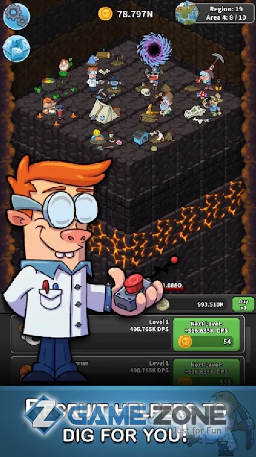 صورة من لعبة Tap Tap Dig - Idle Clicker Game [Много денег]