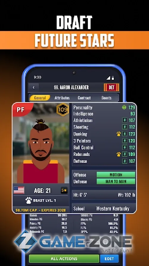 صورة من لعبة Ultimate Basketball General Manager Sport Sim