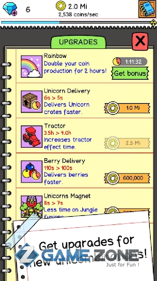 صورة من لعبة Unicorn Evolution