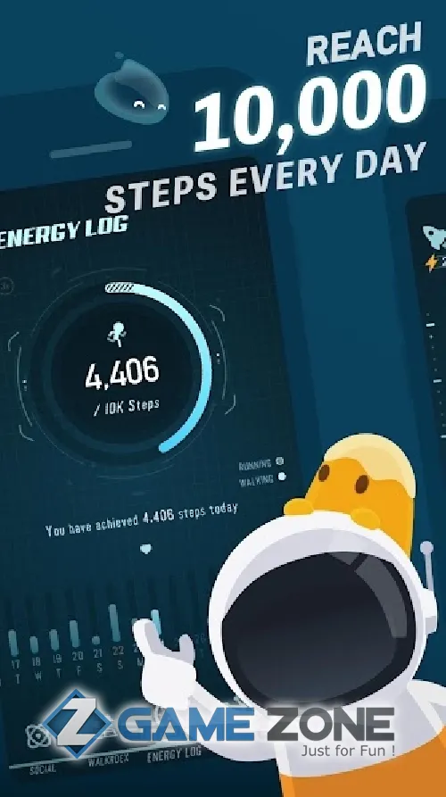 صورة من لعبة Walkr: Fitness Space Adventure