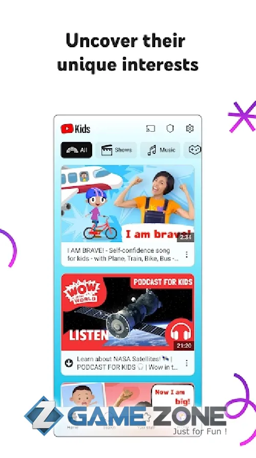 صورة من لعبة YouTube Kids