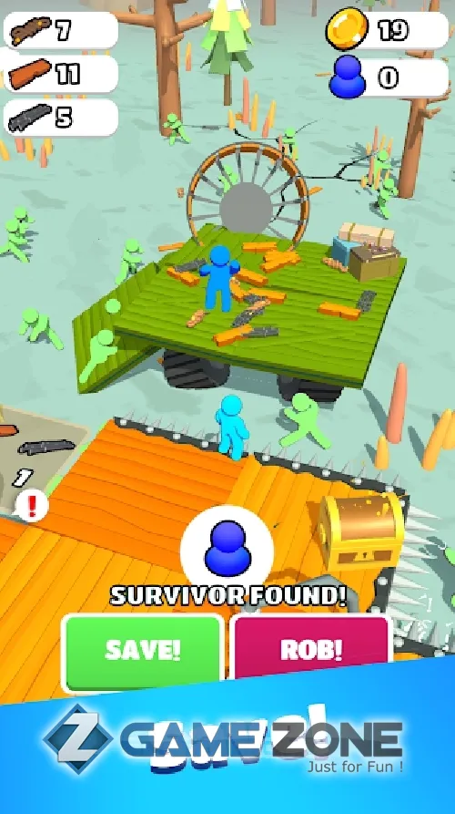 صورة من لعبة Zombie Raft