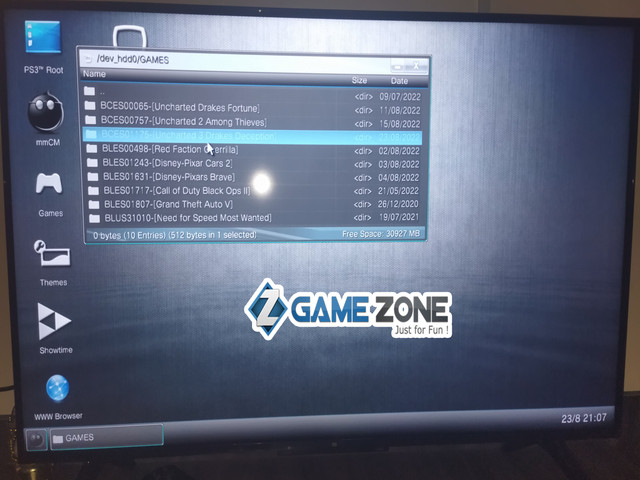 ثمّ وضع اللّعبة في الهارديسك الدّاخليّ بمجلّد GAMES.